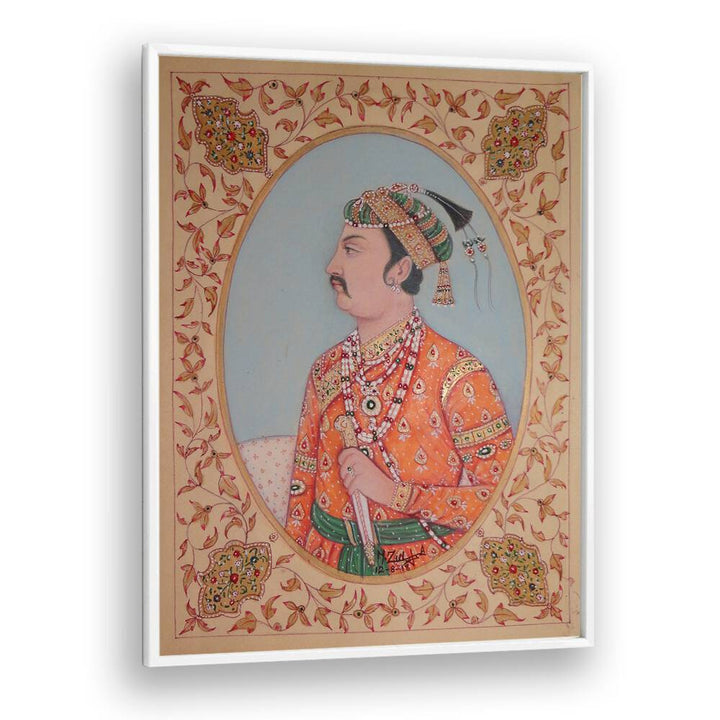 MUGHAL KING JHANNGHIR, INDIAN ART PAINTINGS showcase Mughal heritage in a vibrant, timeless masterpiece for your decor.