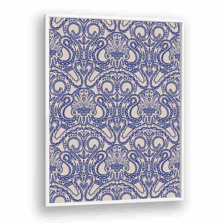 OKTOPUS DAMAST INK BLUE , PATTERN ART PRINTS