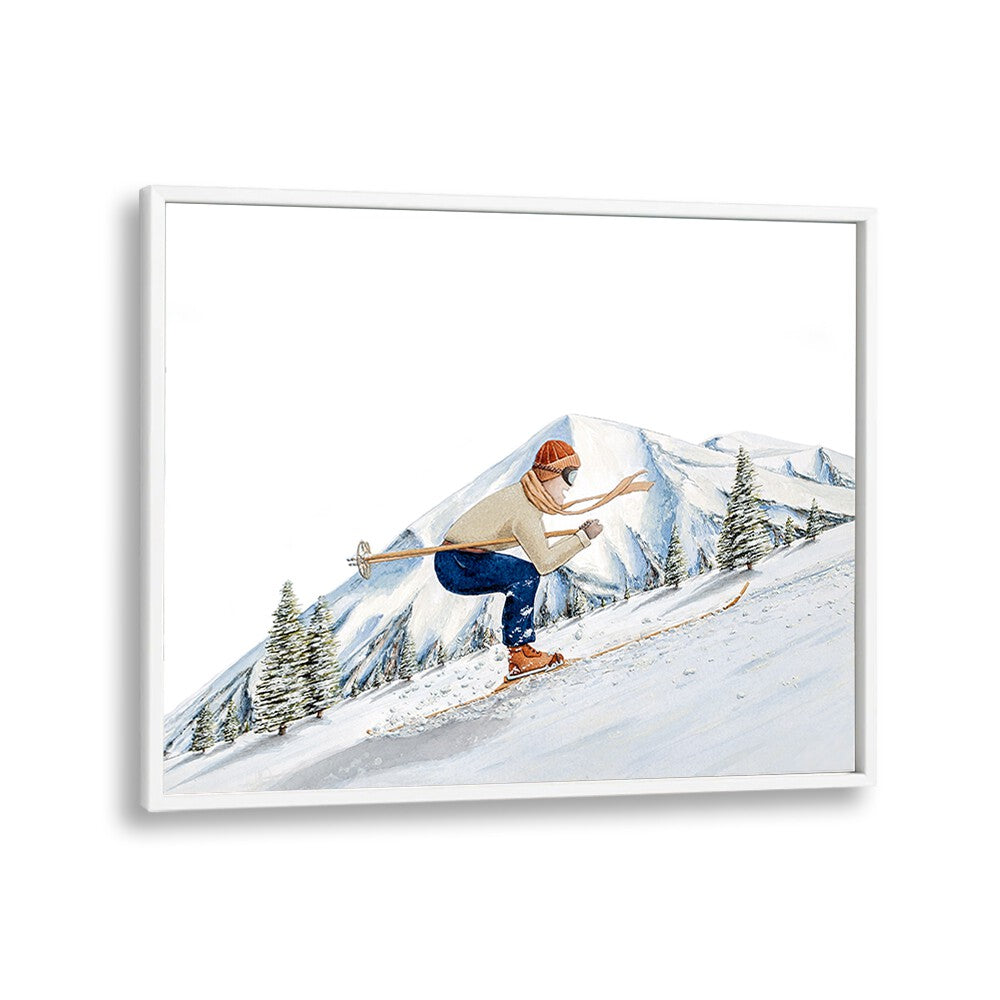 Skiing scene in the PARADOXICA, SPORTS POSTERS collection, perfect for luxury home decor enthusiasts.