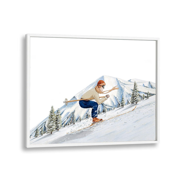 Skiing scene in the PARADOXICA, SPORTS POSTERS collection, perfect for luxury home decor enthusiasts.