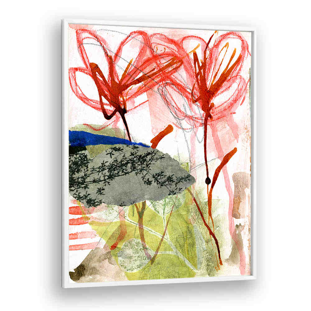 SHE COLORED OUTSIDE , FLORAL FLOWER PAINTINGS