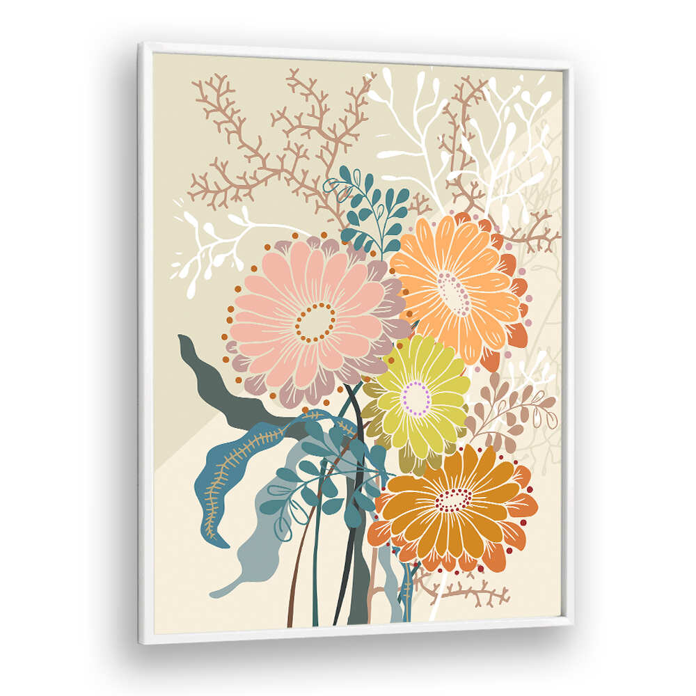 Brightly colored flowers in the SPRINGTIME I, FLORAL FLOWER PAINTINGS enhance any living space with vibrant charm.