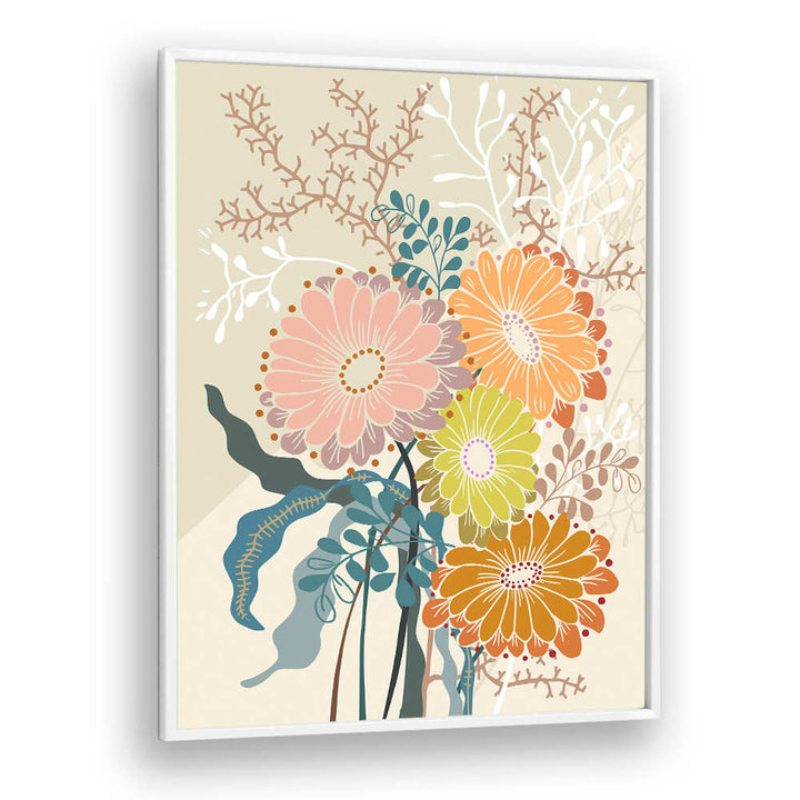Brightly colored flowers in the SPRINGTIME I, FLORAL FLOWER PAINTINGS enhance any living space with vibrant charm.