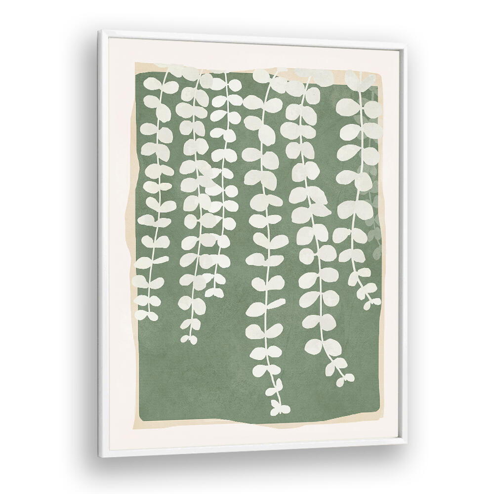 MINIMAL ABSTRACT LEAVES II , FLORAL FLOWER PAINTINGS