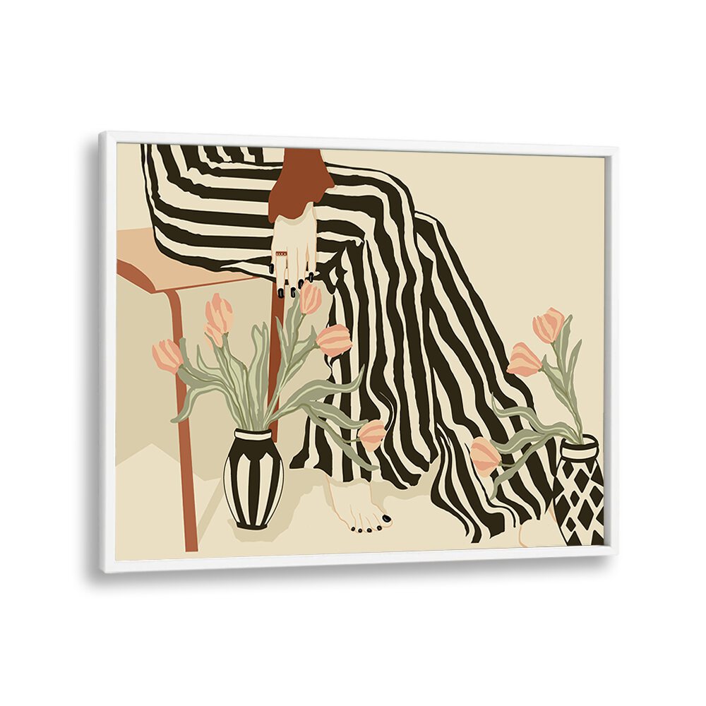 Stylish TULIPS BY MY FEET, BOHO ART PAINTINGS add elegance to any space with their charming floral design.