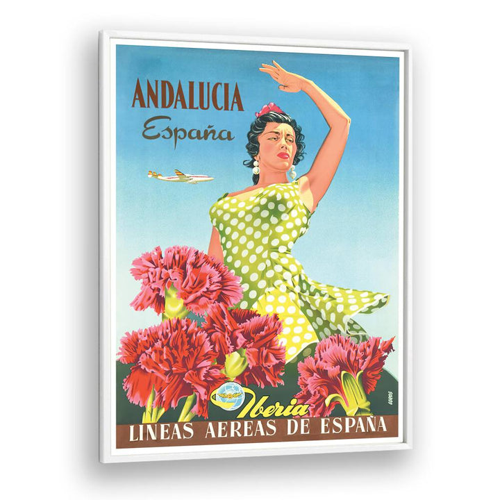 ANDALUCIA ESPANA, VINTAGE TRAVEL POSTERS showcase vibrant artwork celebrating southern Spain's charm and culture.