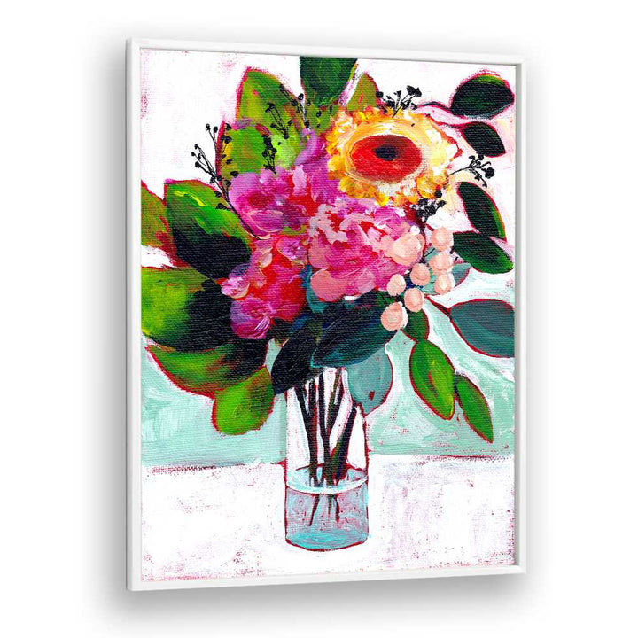 JULYS FLOWERS , FLORAL FLOWER PAINTINGS
