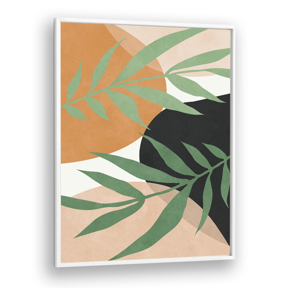 Vibrant TROPICAL VI, BOHO ART PAINTINGS showcasing lush foliage against earthy tones, perfect for home decor.