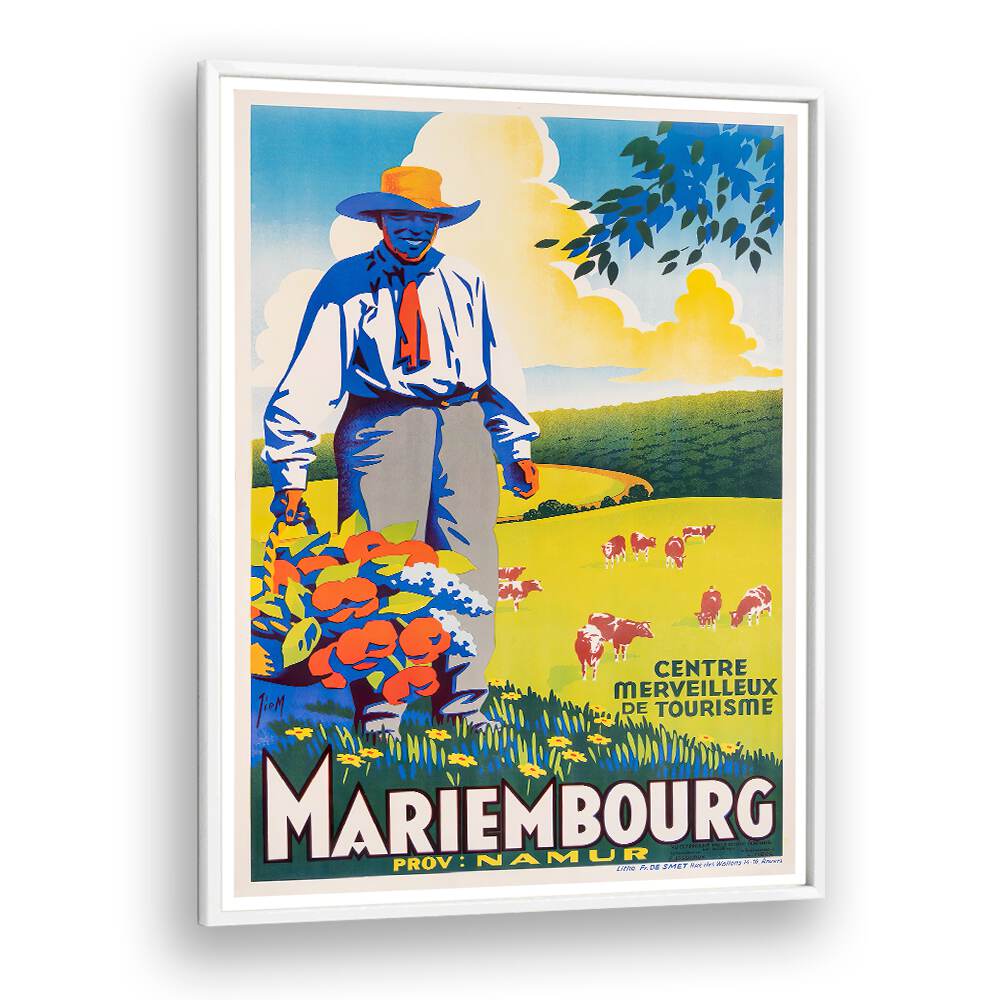 Discover the charm of Mariembourg with these vibrant vintage travel posters, perfect for any nostalgic decor.