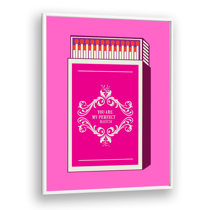 Bright pink wall art featuring "YOU ARE MY PERFECT MATCH", perfect for stylish home decor. MY PERFECT MATCH, FASHION POSTERS.
