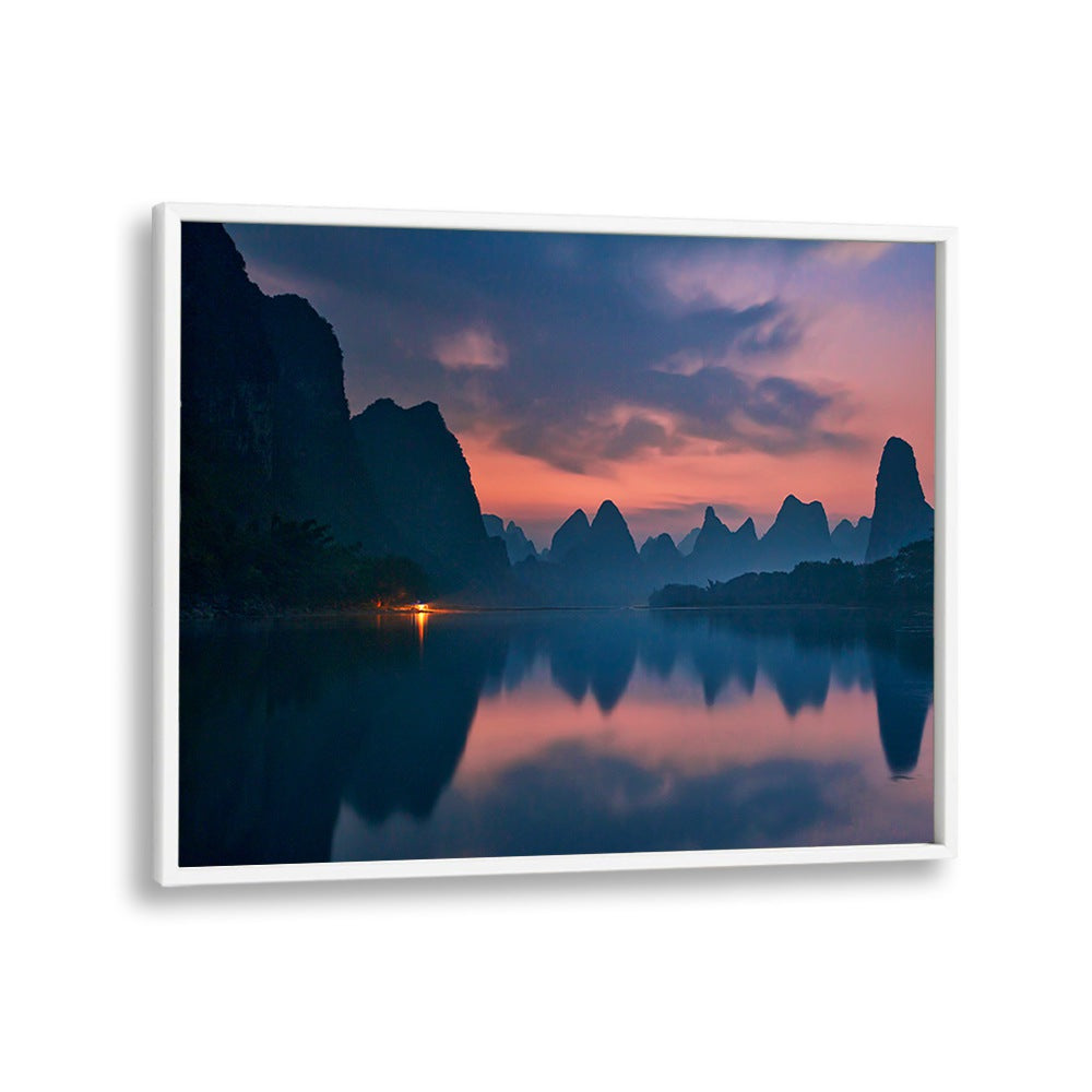 Serene landscape of Li River at dawn, perfect for nature lovers, featuring THE DAWN OF LI RIVER, PHOTOGRAPHY PRINTS.