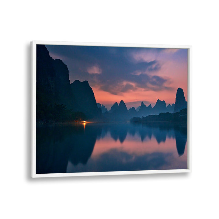 Serene landscape of Li River at dawn, perfect for nature lovers, featuring THE DAWN OF LI RIVER, PHOTOGRAPHY PRINTS.