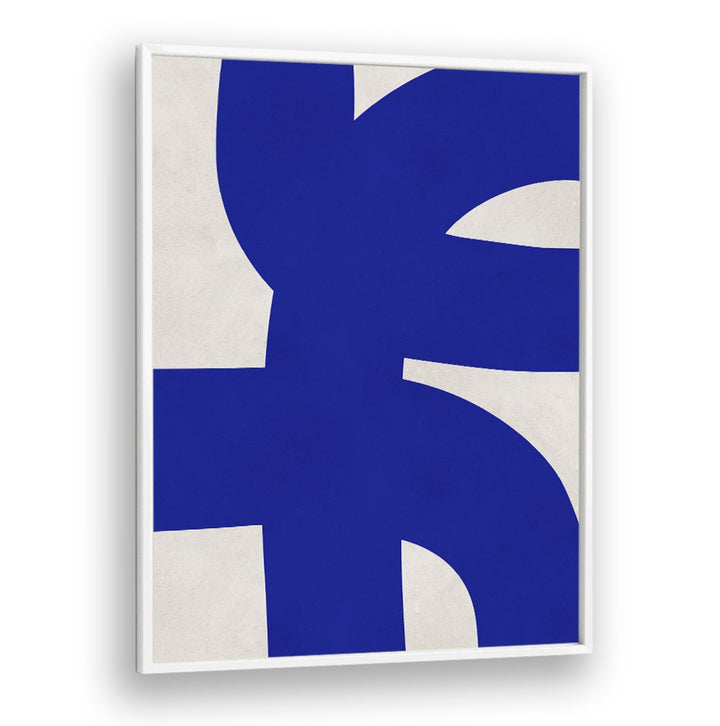 Bold blue shapes create a striking visual in UNDULATING CURVES V, ABSTRACT PAINTINGS, perfect for modern decor.