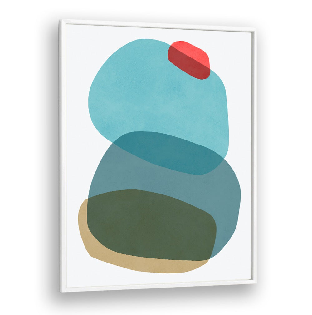 Elegant abstract design featuring soft shapes in blue and green, ideal for showcasing ROCK OVERLAY III, ABSTRACT PAINTINGS.