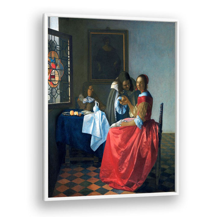 THE GIRL WITH GLASS  , VINTAGE PAINTINGS