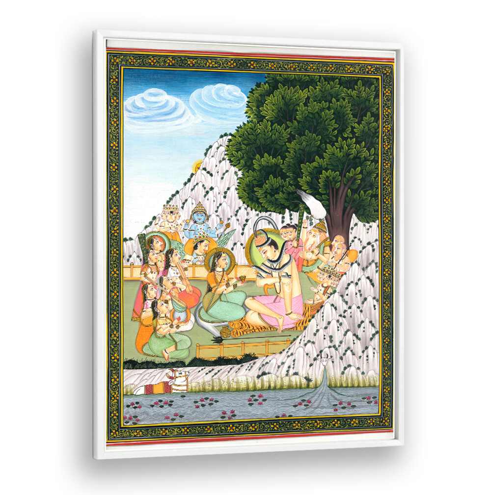 Vibrant LORD SHIVA TAKING BHANG, INDIAN ART PAINTINGS showcasing divine essence and rich Indian culture.