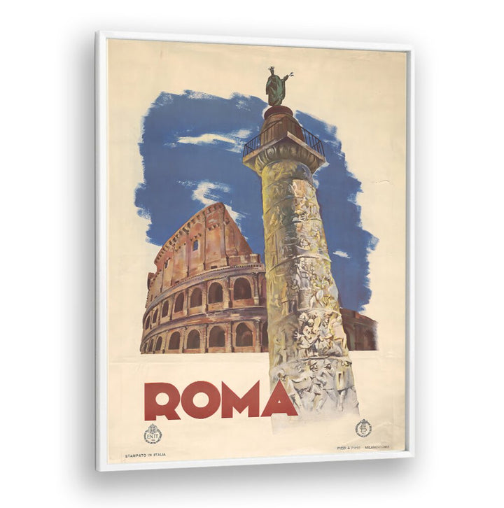 Vibrant ROMA, VINTAGE TRAVEL POSTERS showcasing the iconic Colosseum, perfect for stylish home decor.