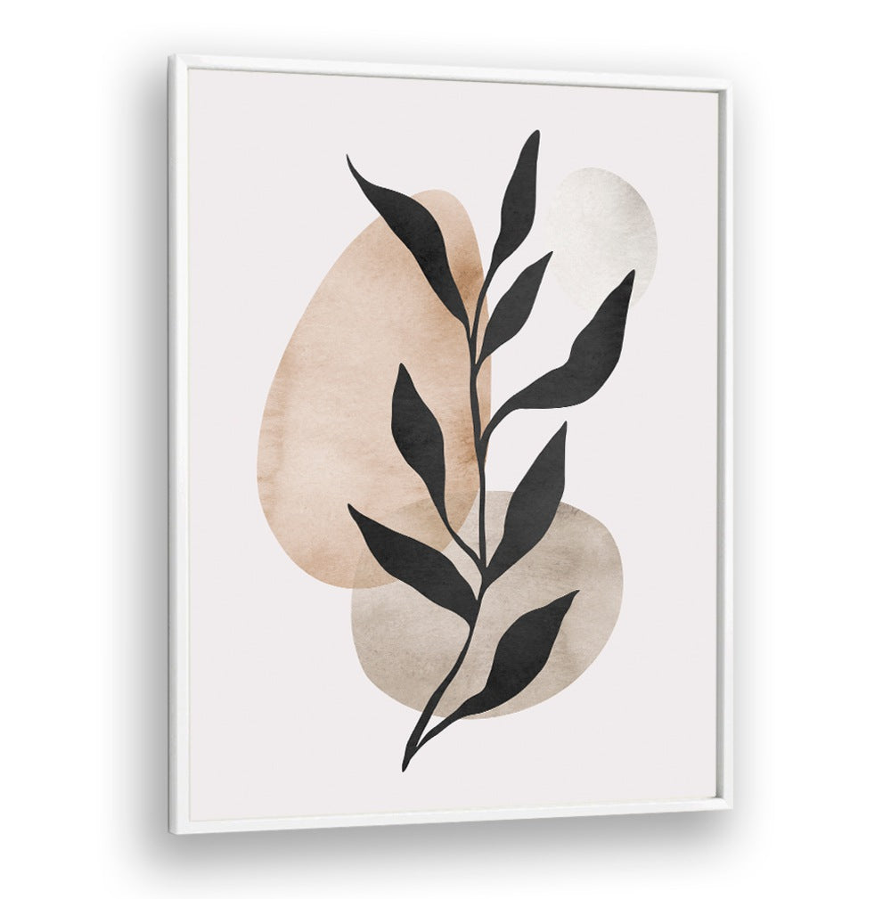 Watercolor LEAVES IX, BOHO ART PAINTINGS, showcasing elegant leaves against soft abstract shapes for a vibrant look.