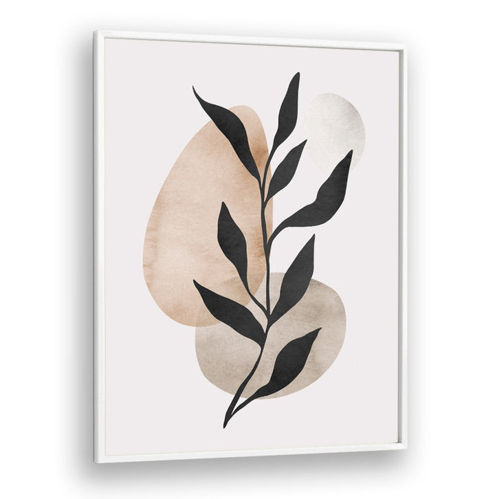 Watercolor LEAVES IX, BOHO ART PAINTINGS, showcasing elegant leaves against soft abstract shapes for a vibrant look.