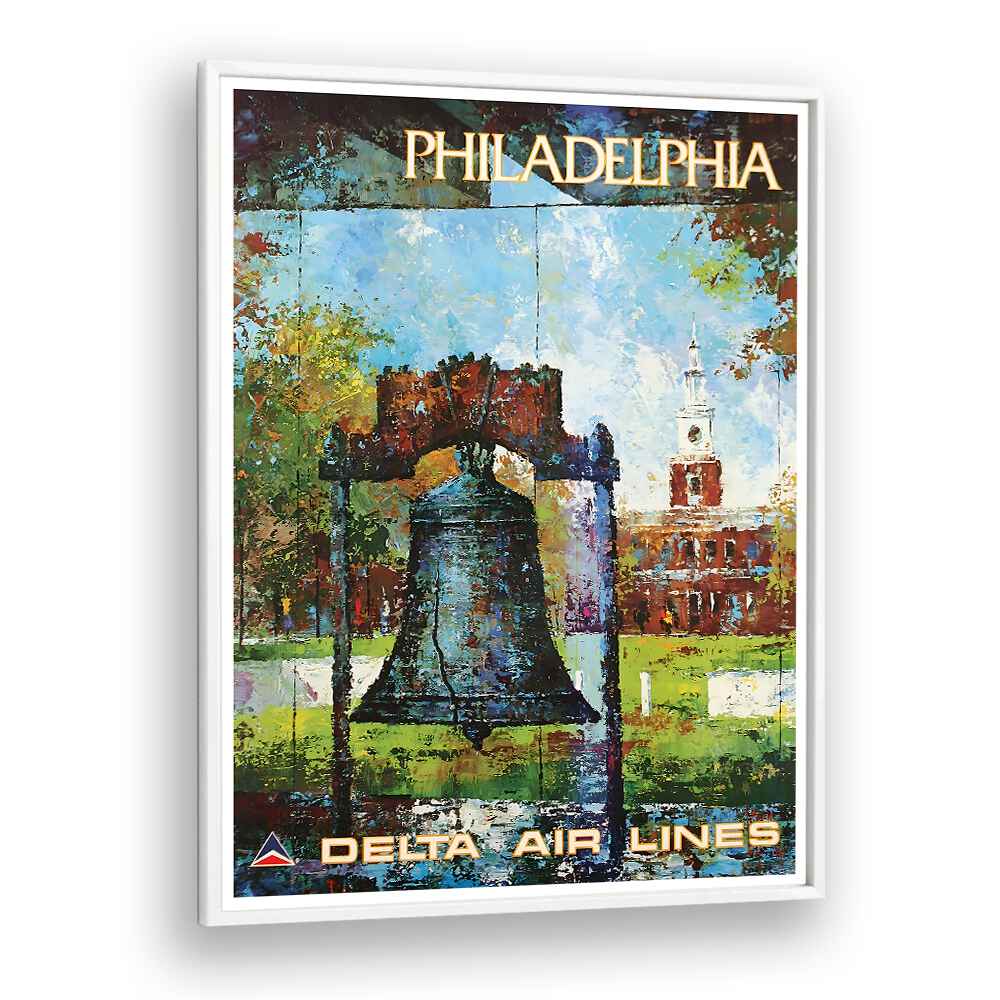 Stunning PHILADELPHIA, VINTAGE TRAVEL POSTERS featuring the iconic Liberty Bell, perfect for home decor.