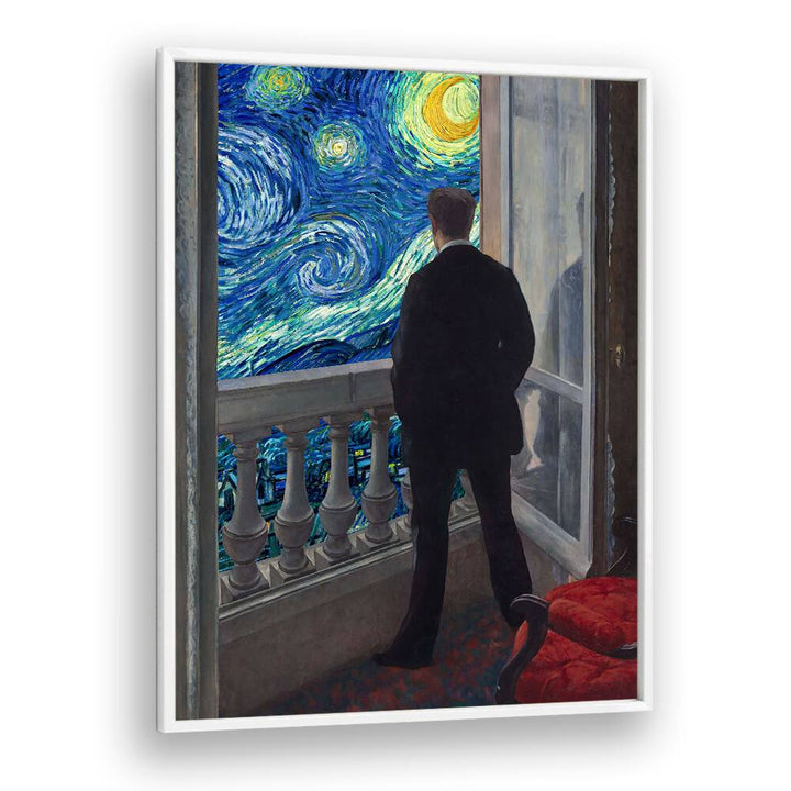 Explore the STARRY NIGHT VIEW, ALTERED ART PRINTS by DIKHOTOMY, showcasing a captivating night sky masterpiece.