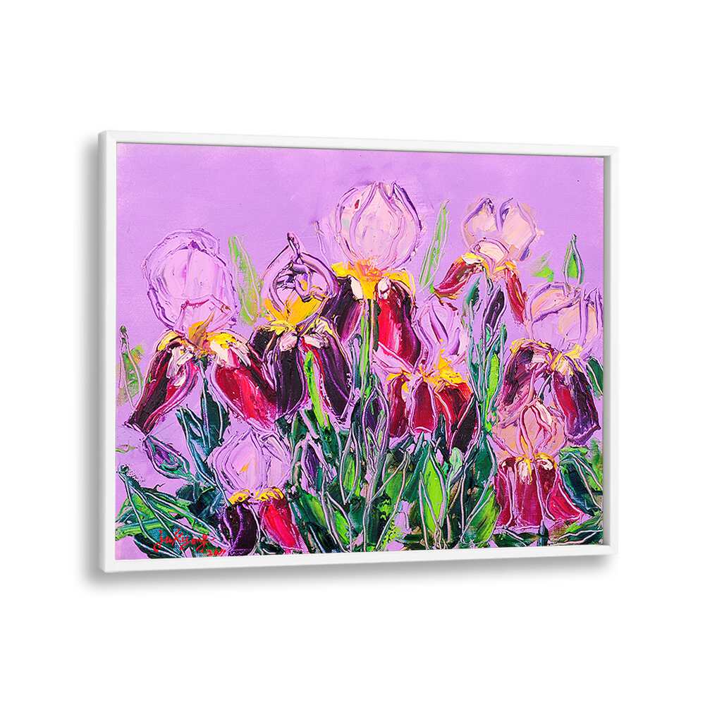 Vibrant LRISOIL ON CANVAS, FLORAL FLOWER PAINTINGS featuring rich colors and dynamic floral designs. Perfect for decor.