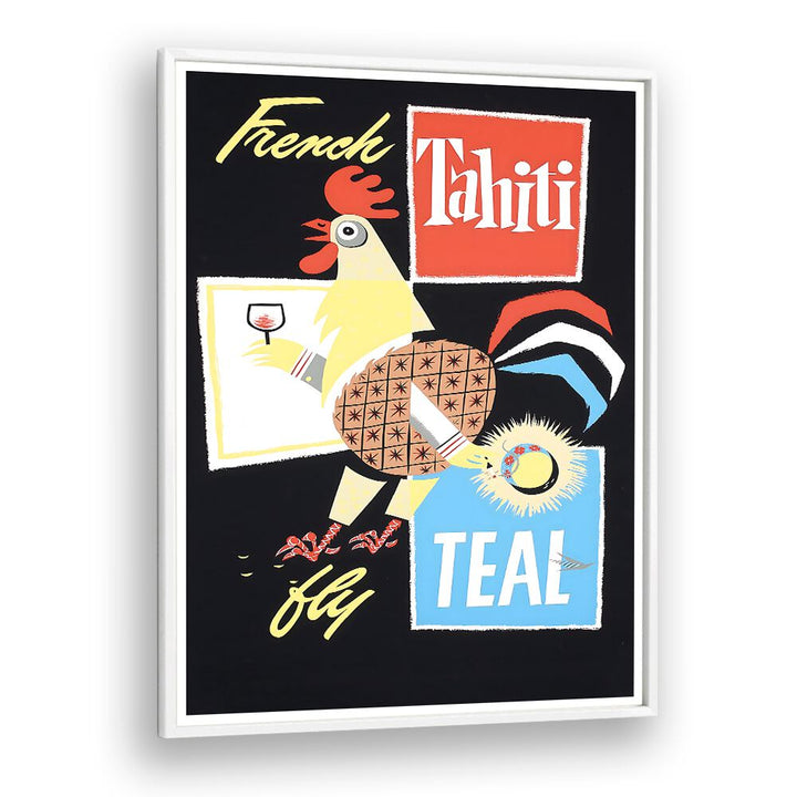 Brightly colored TAHITI IX, VINTAGE TRAVEL POSTERS showcasing tropical charm and adventure for your home decor.