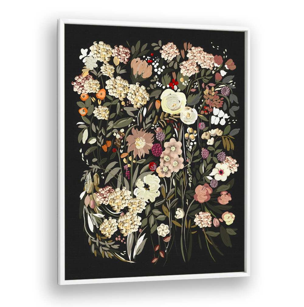Stunning BLACK BOUQUET, FLORAL FLOWER PAINTINGS featuring rich hues, perfect for elevating your space with elegance.