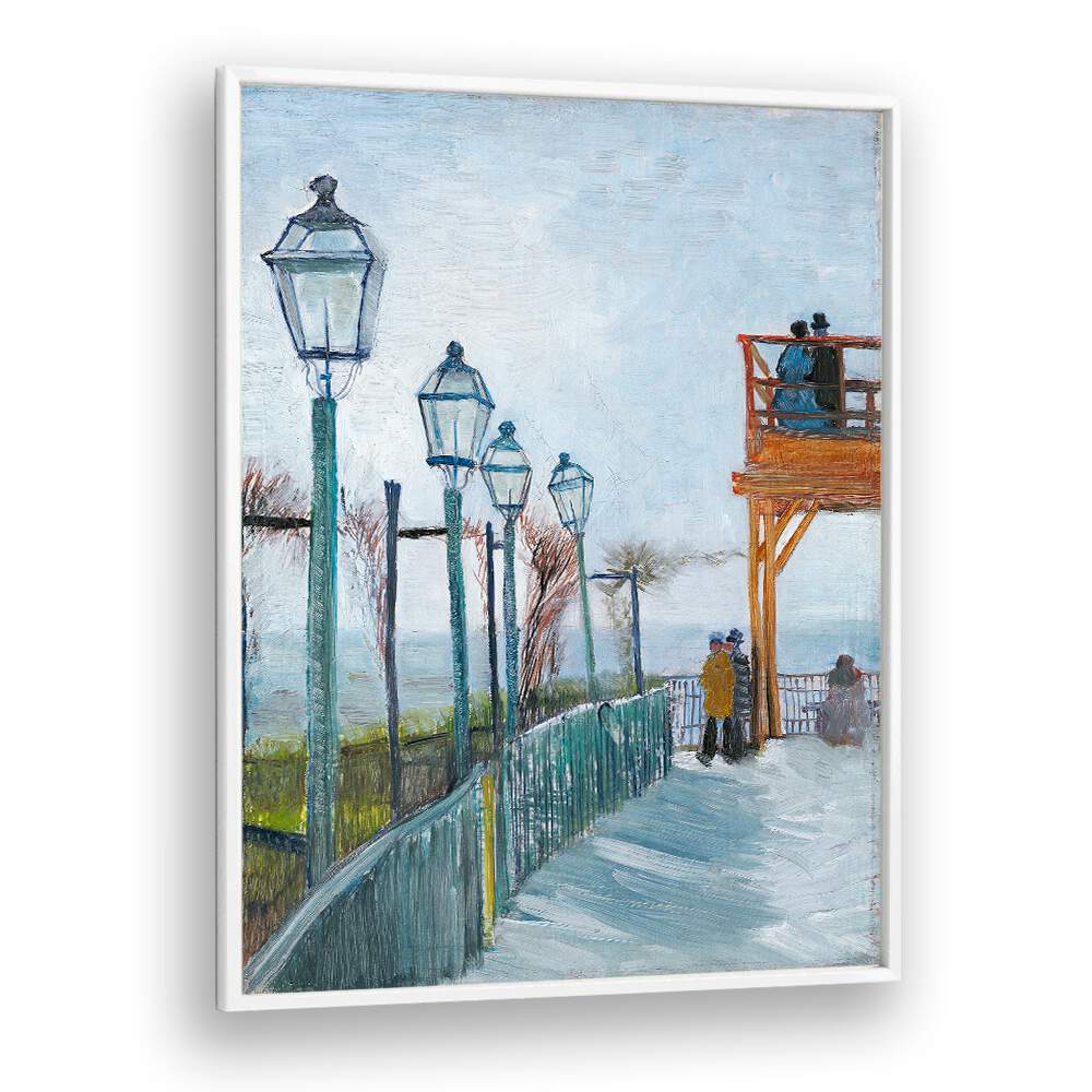 TERRACE AND OBSERVATION DECK AT THE MOULIN DE BLUTE-FIN, MONTMARTRE (1887),  VINTAGE PAINTINGS