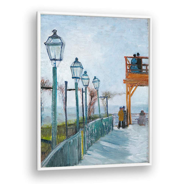 TERRACE AND OBSERVATION DECK AT THE MOULIN DE BLUTE-FIN, MONTMARTRE (1887),  VINTAGE PAINTINGS