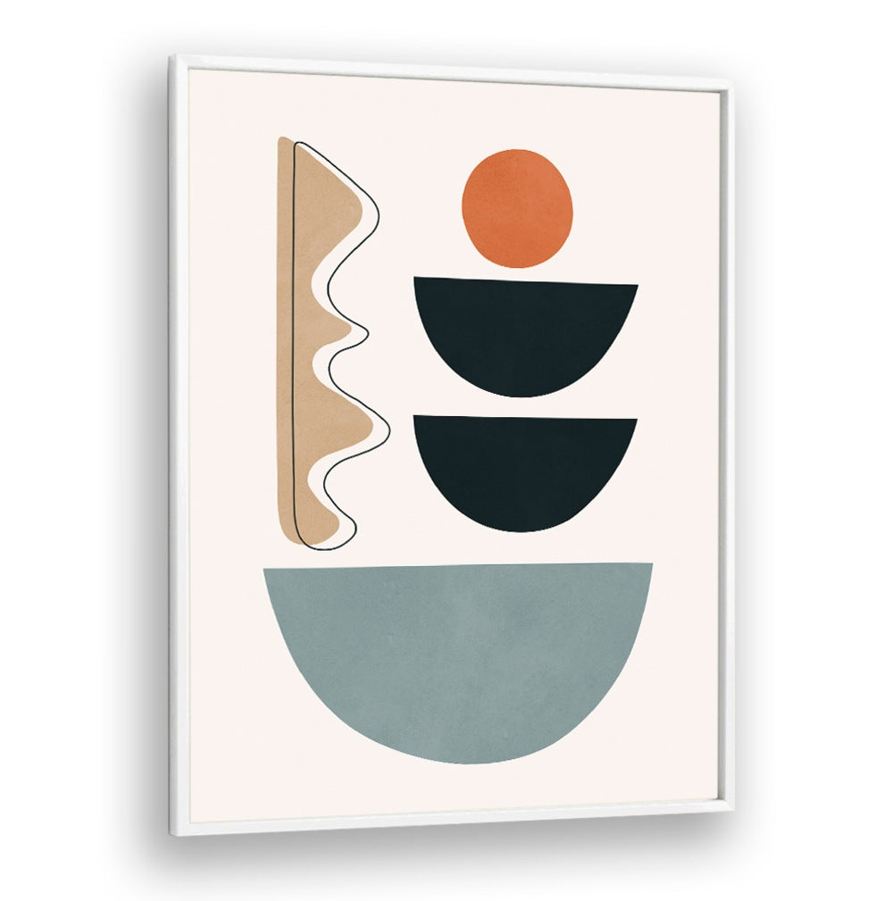 Colorful geometric shapes in SEMICIRCLES V, BOHO ART PAINTINGS, perfect for enhancing modern decor.