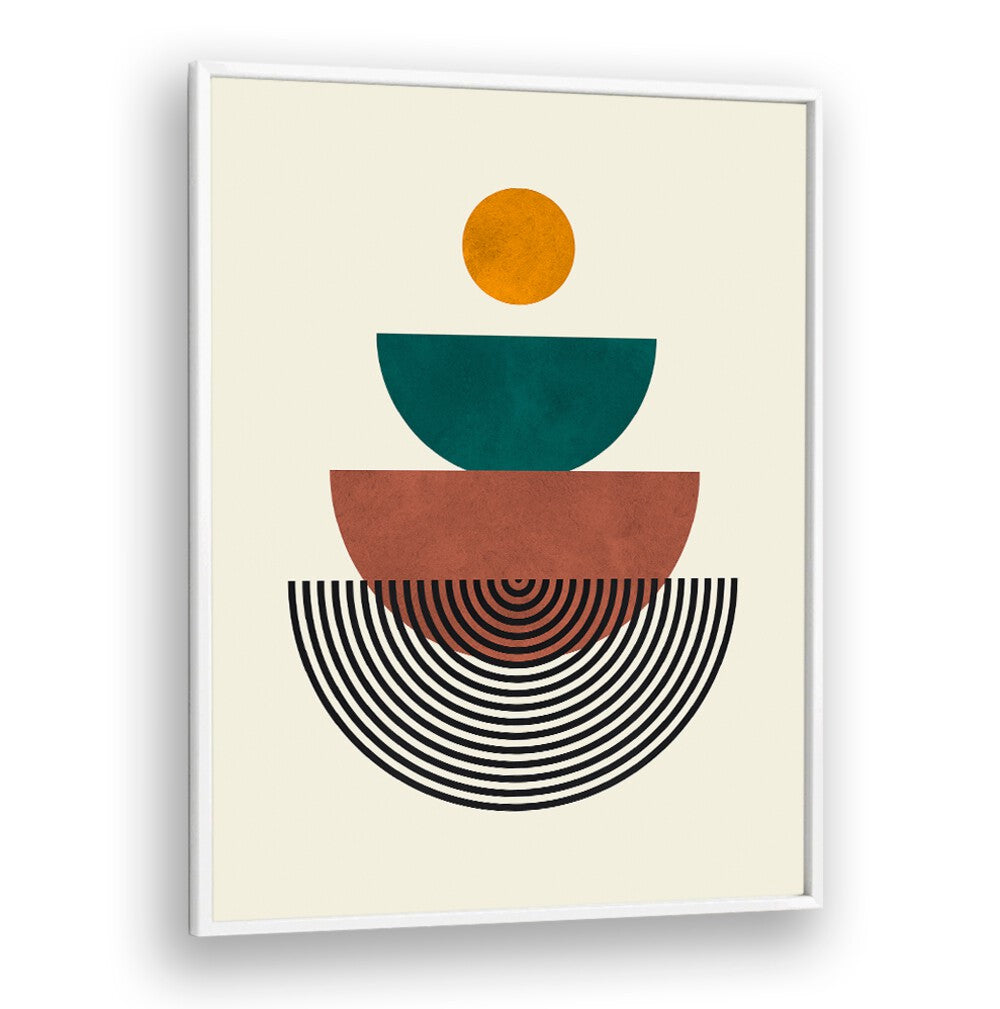 Colorful geometric shapes stack harmoniously in LINES AND CIRCLES VII, GEOMETRIC ART PRINTS for creative inspiration.