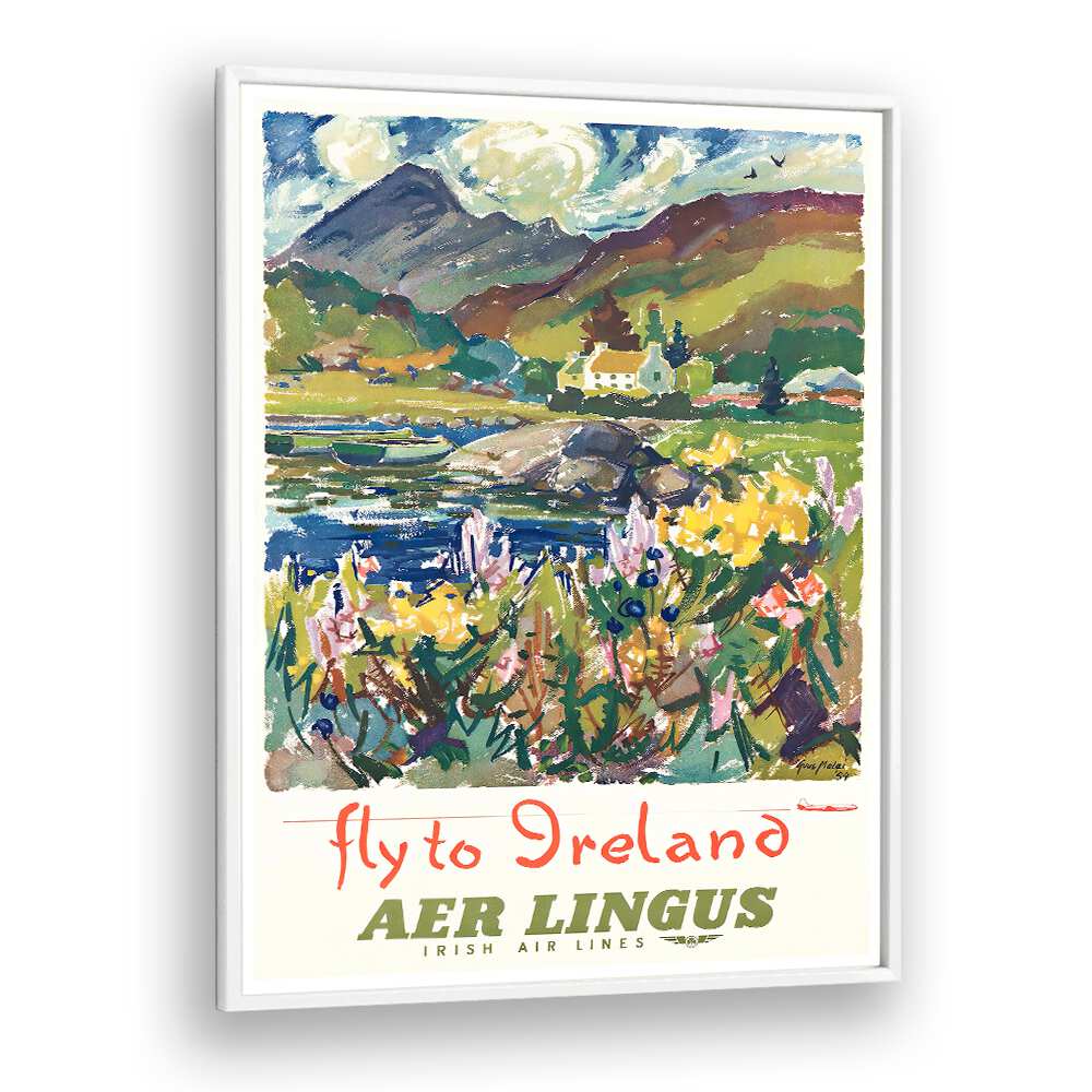 Celebrate the beauty of Ireland with our FLY TO IRELAND, VINTAGE TRAVEL POSTERS featuring vibrant landscapes.