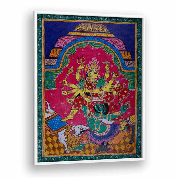 Vibrant GODDESS DURGA artwork showcasing strength and grace, perfect for INDIAN ART PAINTINGS enthusiasts.