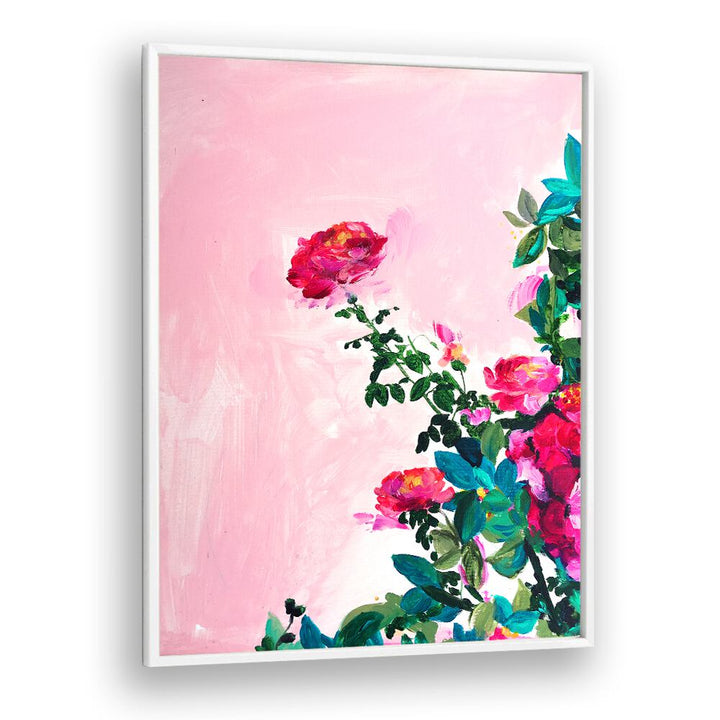 ROSE GARDEN I , FLORAL FLOWER PAINTINGS