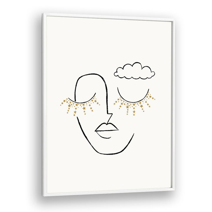 Elegant DAYDREAMER, LINE ART PAINTINGS featuring minimalist face design, perfect for modern home decor.