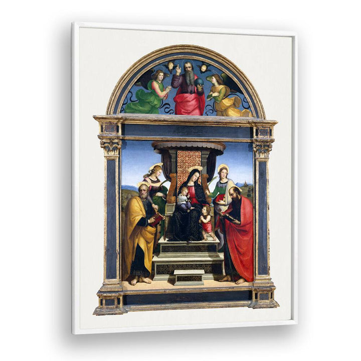 MADONNA AND CHILD ENTHRONED WITH SAINTS  , VINTAGE PAINTINGS