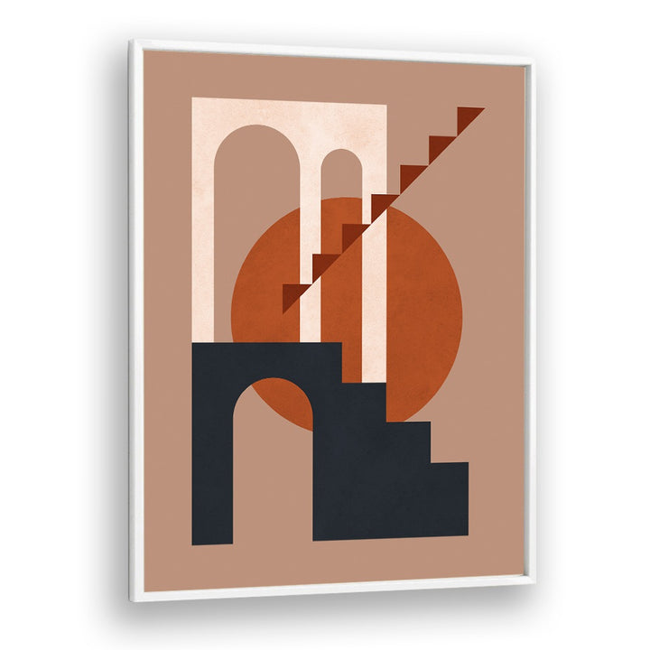 Artistic blend of shapes and colors in GEOMETRIC COMPOSITION V, BOHO ART PAINTINGS, enhancing modern decor.