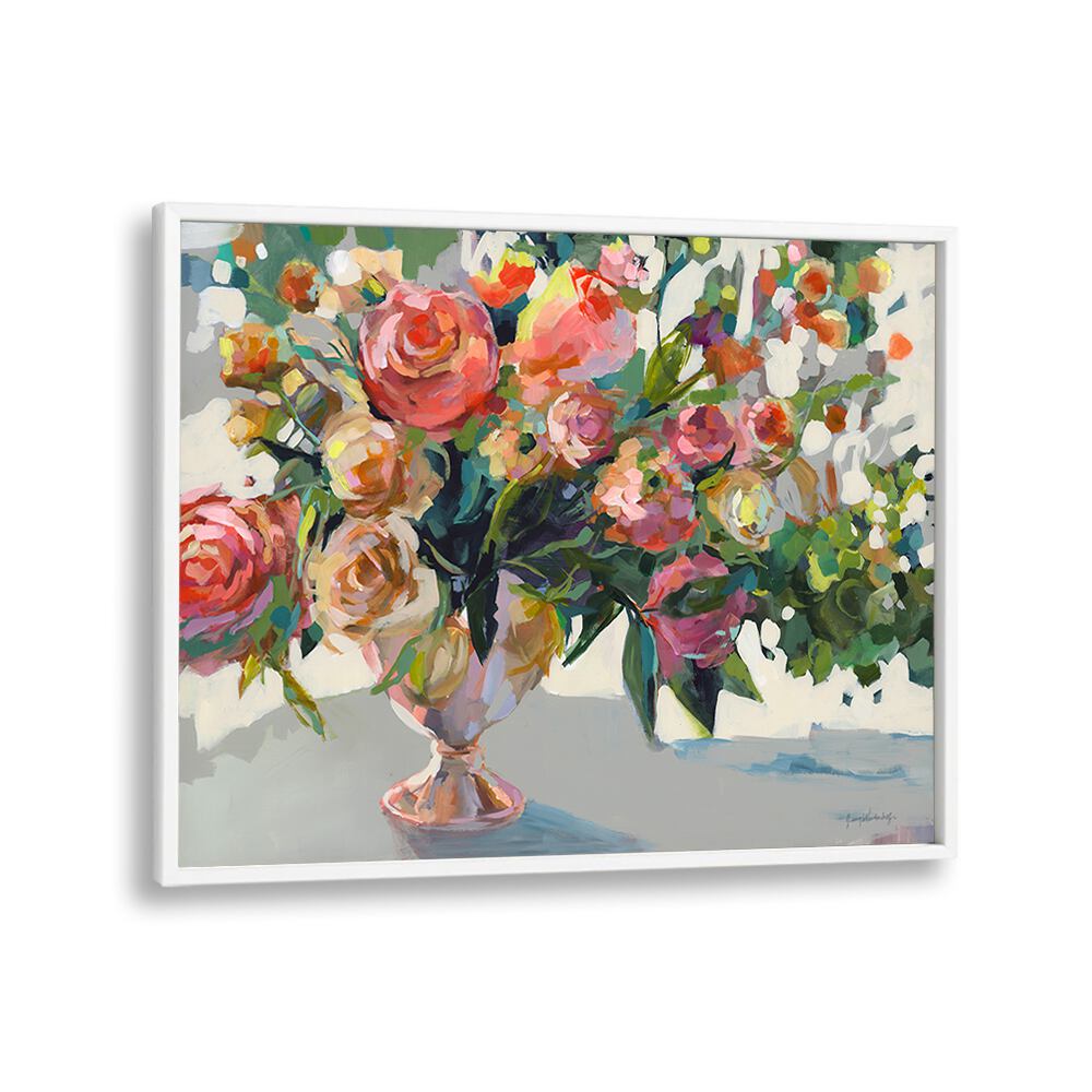 Vibrant ROSES, FLORAL FLOWER PAINTINGS showcasing abstract floral brushstrokes, perfect for transforming your space.