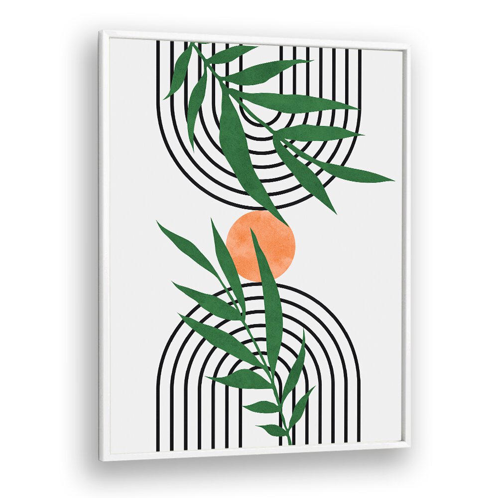 Explore the tranquility of LEAVES VI, BOHO ART PAINTINGS, showcasing vibrant watercolor leaves and bold designs.