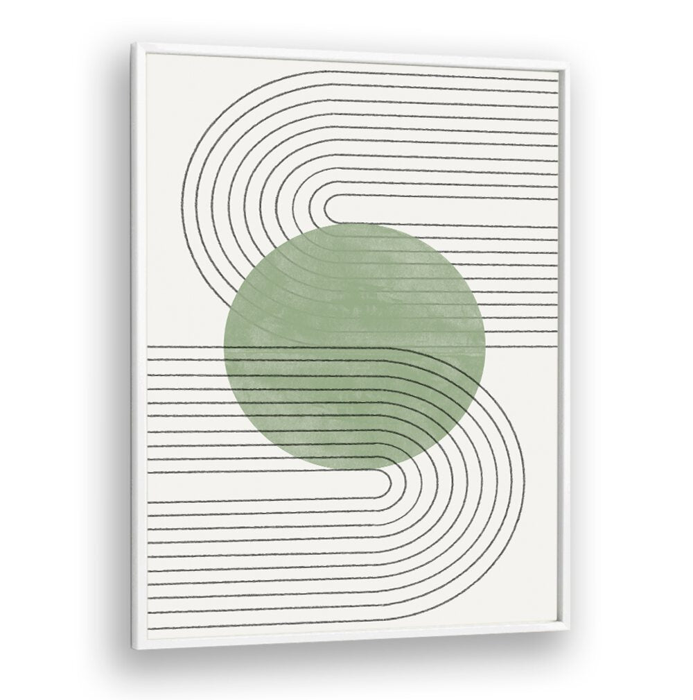Stylish GREEN BALANCE NO.V, BOHO ART PAINTINGS featuring abstract design for a tranquil living space ambiance.