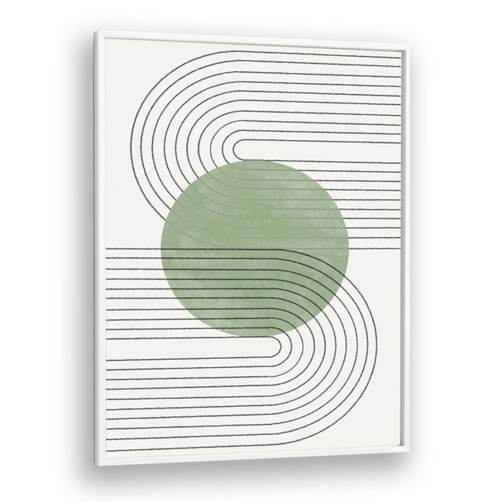 Stylish GREEN BALANCE NO.V, BOHO ART PAINTINGS featuring abstract design for a tranquil living space ambiance.