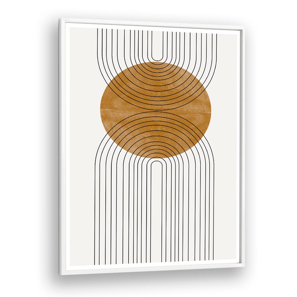 Stunning ABSTRACT FLOW, BOHO ART PAINTINGS from The Miuus Studio, featuring dynamic lines and a warm circular design.