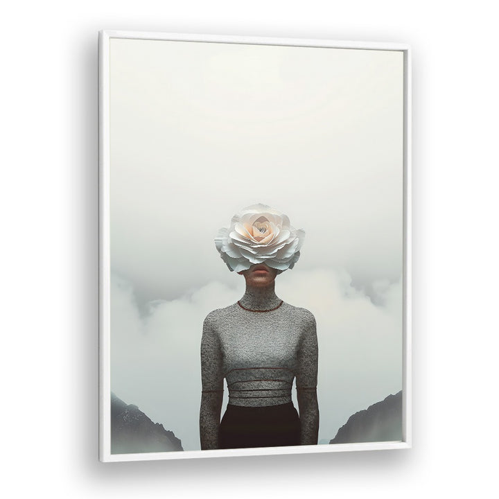 Surreal art print "FLOWER FACE" by Andreas Magnusson, blending nature and imagination beautifully.