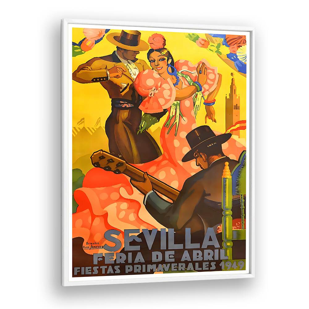 Vibrant SEVILLA I, VINTAGE TRAVEL POSTERS showcasing flamenco dancers, perfect for home decor enthusiasts.