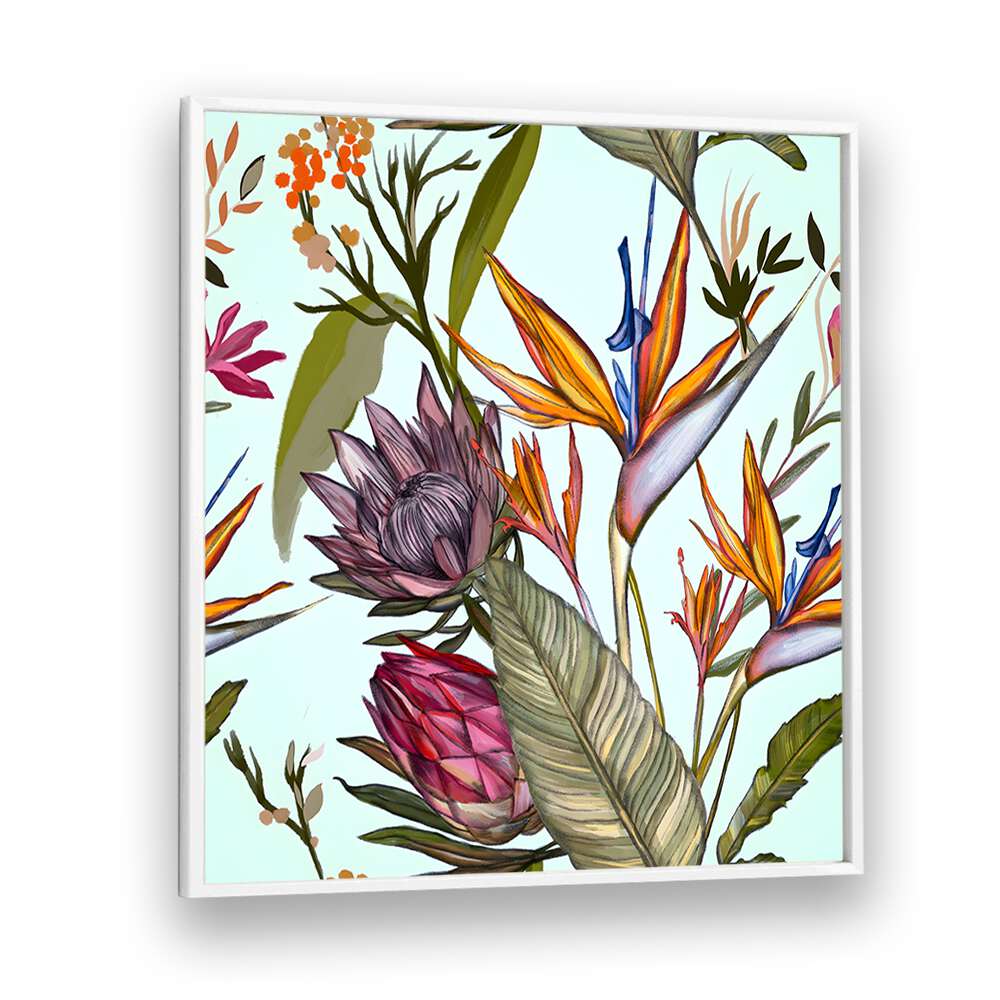 Vibrant PROTEAS AND IRIS, FLORAL FLOWER PAINTINGS bringing nature's beauty to elevate any space. Perfect for decor.