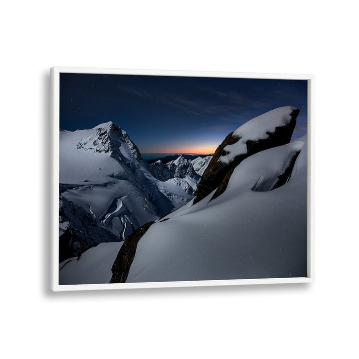 Stunning BREAKING DAWN, PHOTOGRAPHY PRINTS showcasing serene snow-capped mountains at dawn. Perfect for nature lovers.