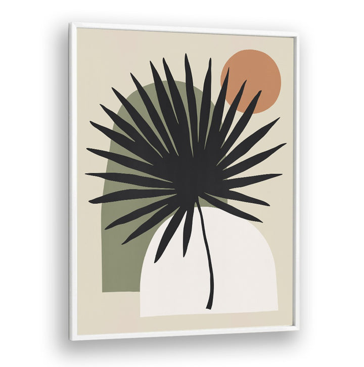Stylish COMPOSITION V, BOHO ART PAINTINGS featuring bold leaves and modern shapes, perfect for enhancing any decor.