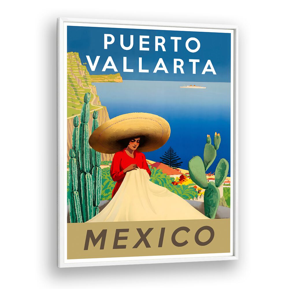 Vibrant MEXICO III, VINTAGE TRAVEL POSTERS showcase Puerto Vallarta's charm and cultural beauty for travel enthusiasts.