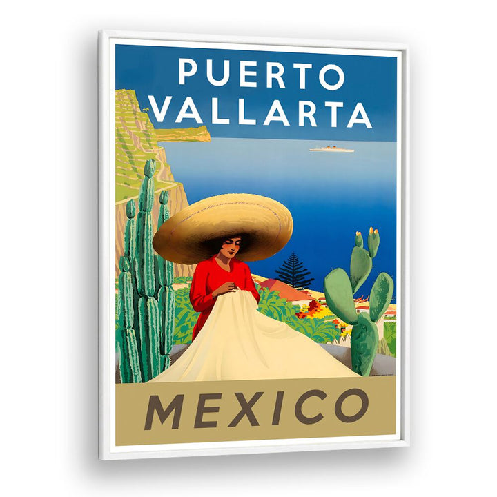 Vibrant MEXICO III, VINTAGE TRAVEL POSTERS showcase Puerto Vallarta's charm and cultural beauty for travel enthusiasts.